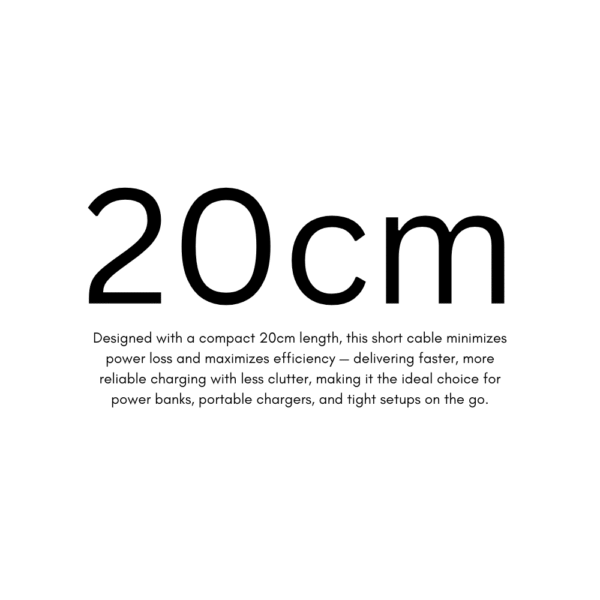 USB-C to USB-C 5A Cable | 20cm long | For portable applications - Image 4